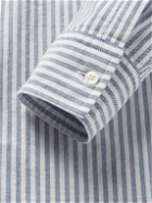 NN07 - Levon Button-Down Collar Striped Cotton Oxford Shirt - Blue