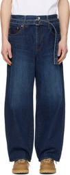 sacai Navy Belted Jeans