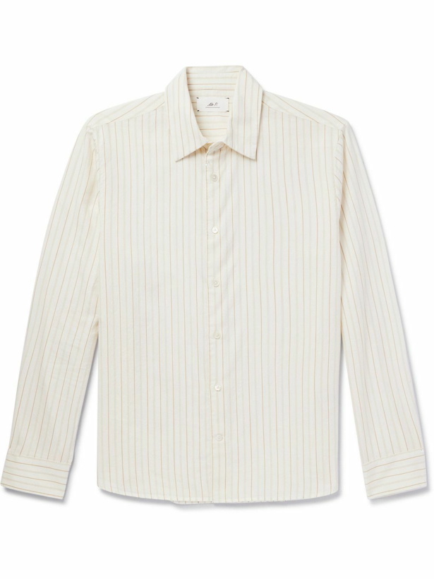 Photo: Mr P. - Pinstriped Cotton and Wool-Blend Shirt - White