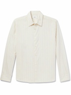 Mr P. - Pinstriped Cotton and Wool-Blend Shirt - White