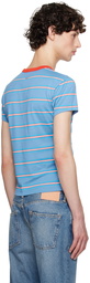 Acne Studios Blue & Orange Striped T-Shirt