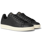 TOM FORD - Warwick Perforated Full-Grain Leather Sneakers - Black