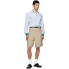 EGONlab Beige Double Waist Wool Shorts