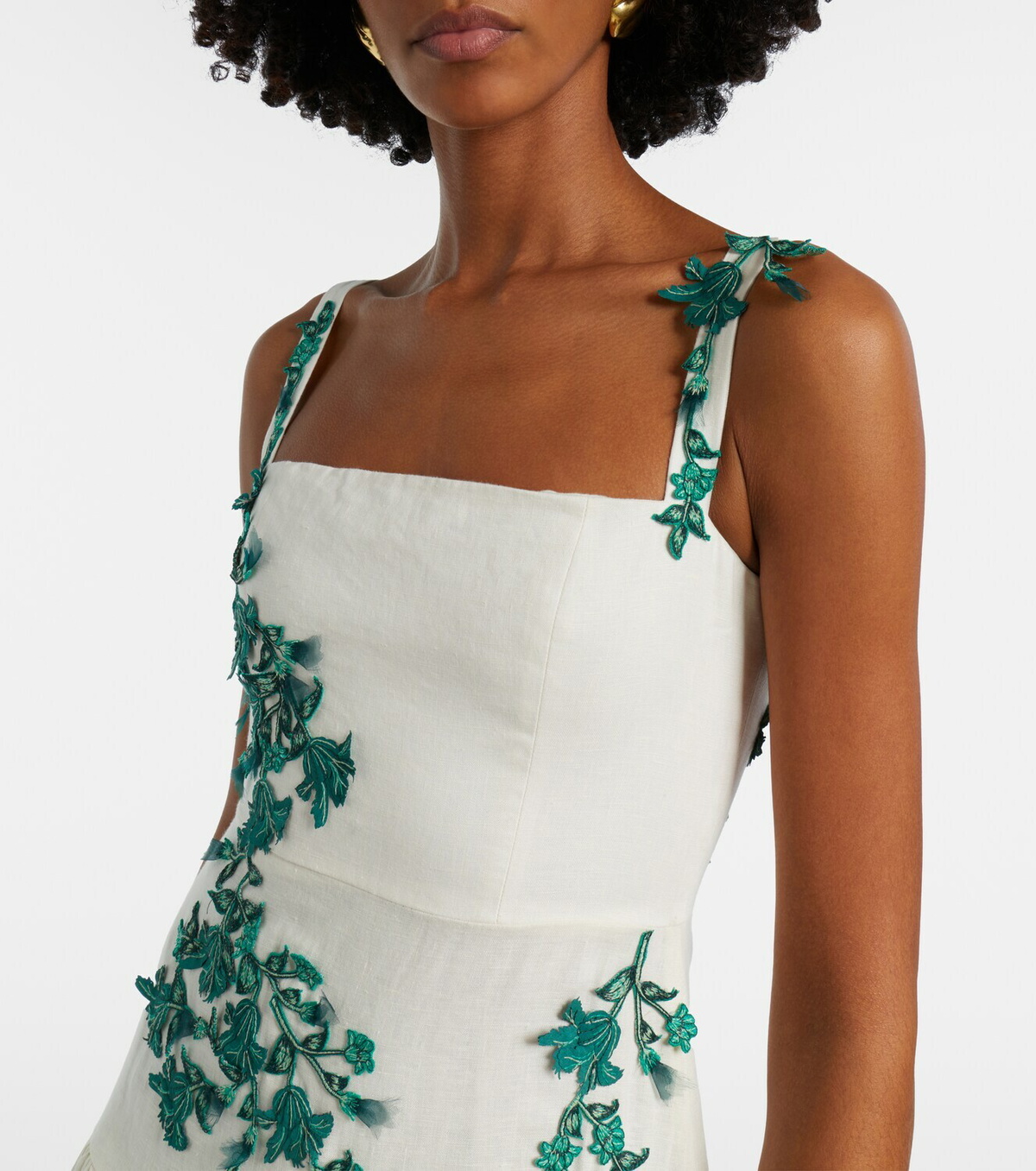 Agua by Agua Bendita Lima embroidered linen maxi dress