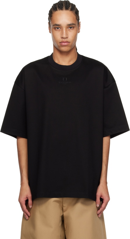Photo: WOOYOUNGMI Black Cotton Overfit T-Shirt