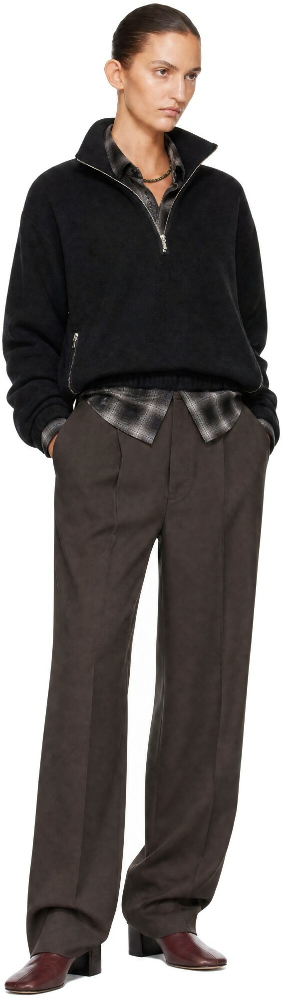 ssstein Black Fleece Pullover Sweater