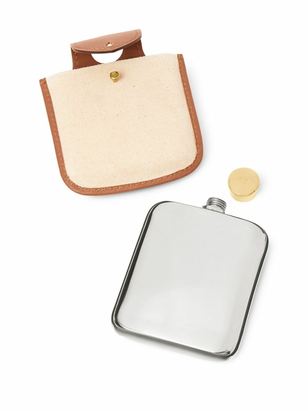 Ralph Lauren Home Brown Garrett Leather Flask