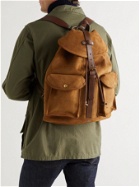 RRL - Leather-Trimmed Roughout Suede Backpack