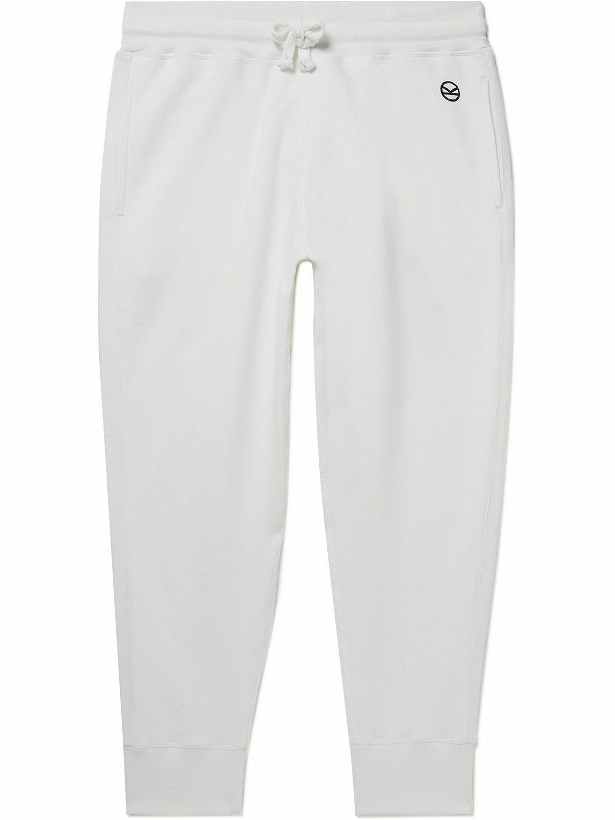 Photo: Kingsman - Slim-Fit Tapered Logo-Embroidered Cotton-Jersey Sweatpants - Neutrals
