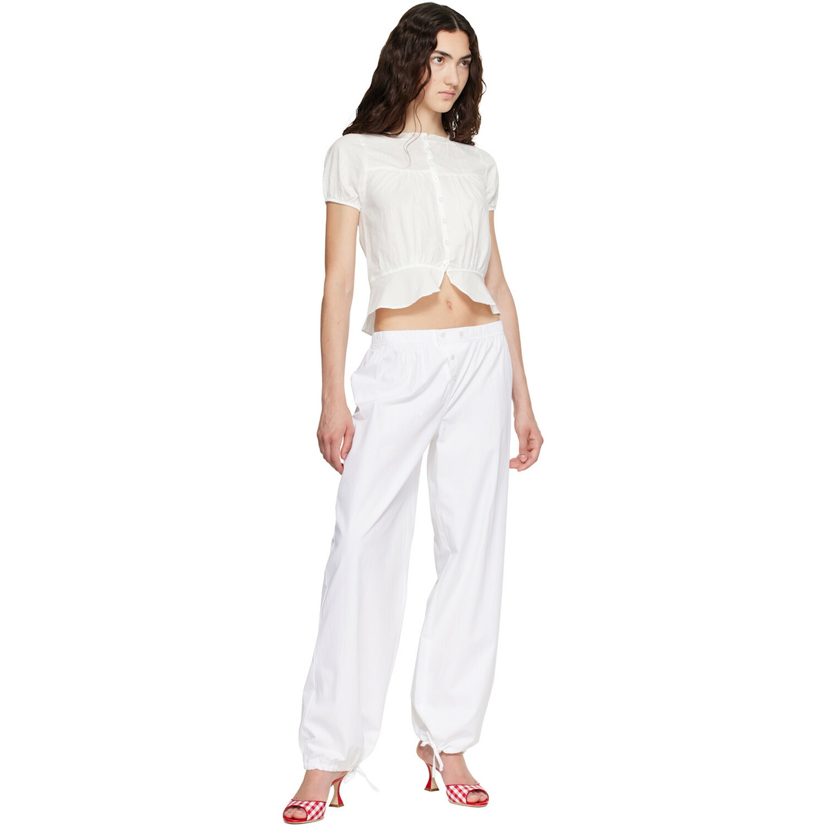 Fruity Booty White Poplin Trousers
