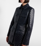 Gucci GG embossed leather jacket