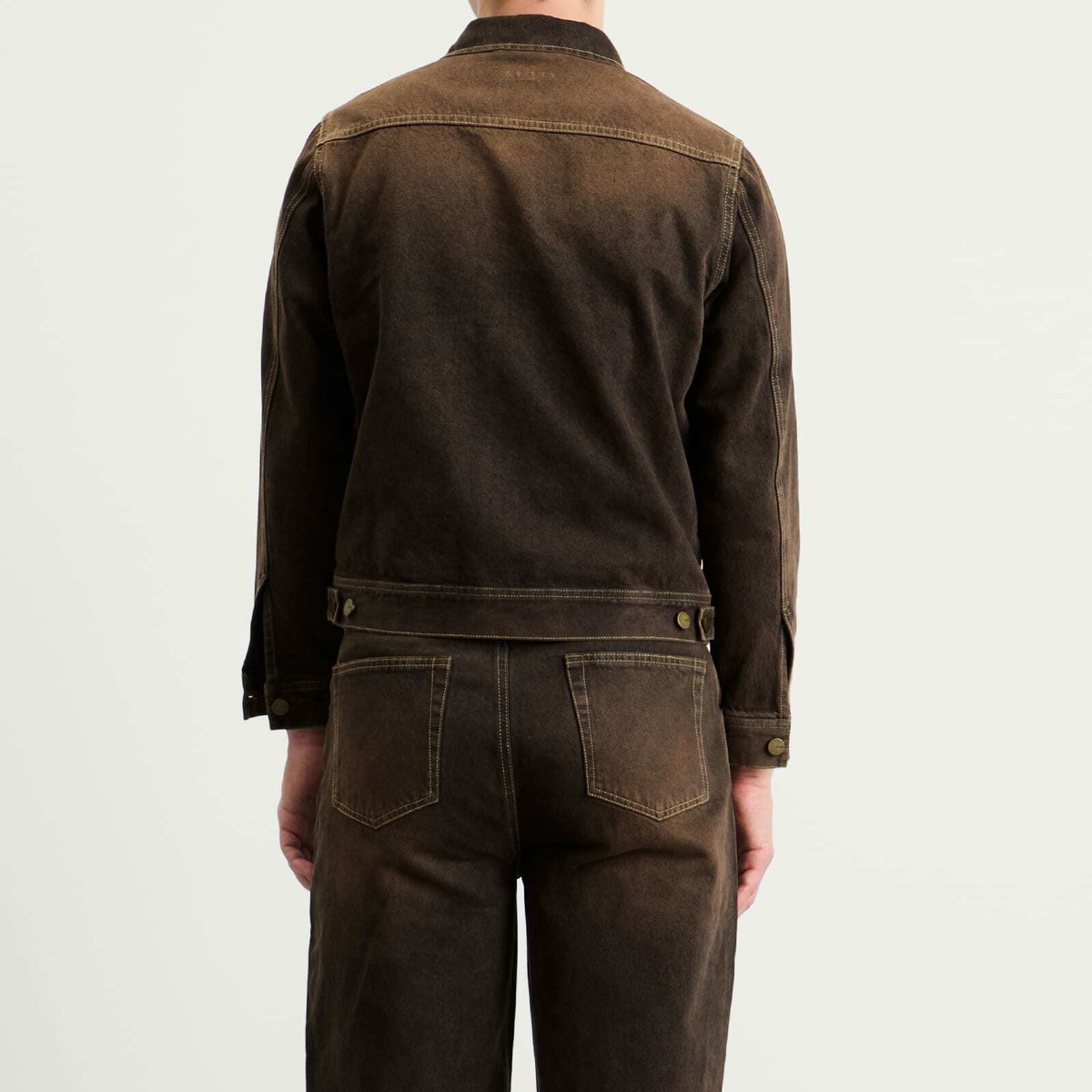 Carter Young Men's Arch Denim Jacket in Brown Overdye