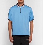 Noon Goons - Webbing-Trimmed Stretch-Jersey Polo Shirt - Men - Light blue