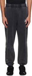BAPE Black Washed Effect College Patch Sweatpants