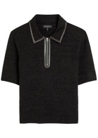 Rag & Bone Caterina Ribbed Wool-blend Polo top Dark Brown