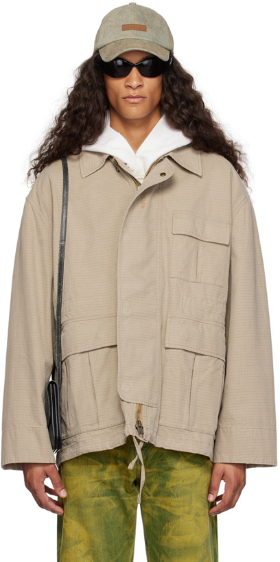 Photo: Acne Studios Beige Embroidered Jacket