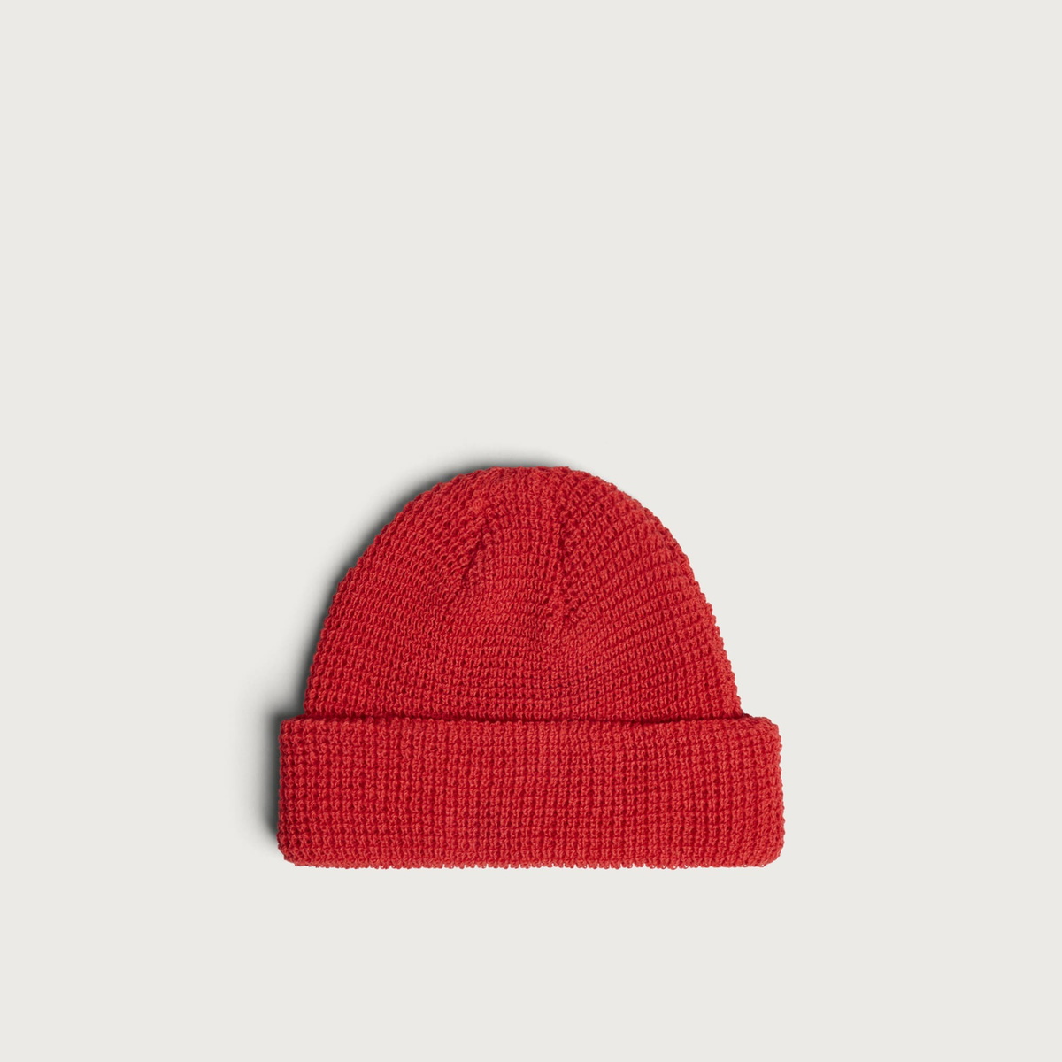 RoToTo Waffle Watch Cap Beanie in Red