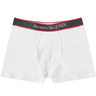 Alexander McQueen Men's Logo Taped Boxer Brief in White/Red