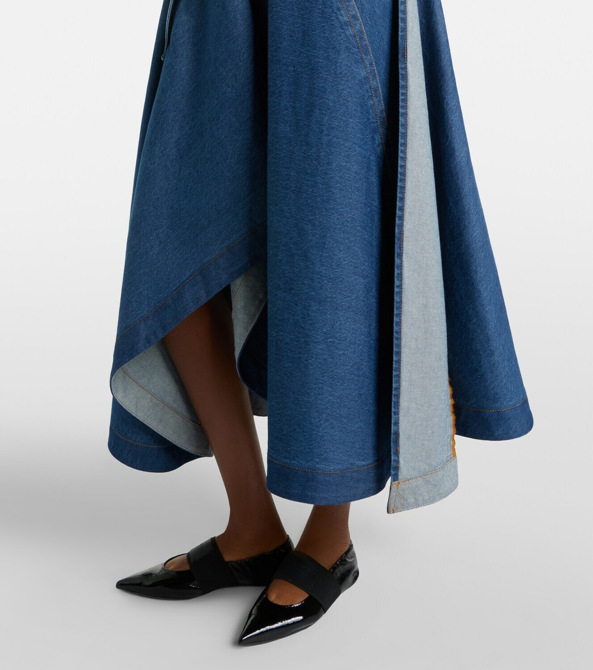Givenchy Asymmetric denim midi skirt