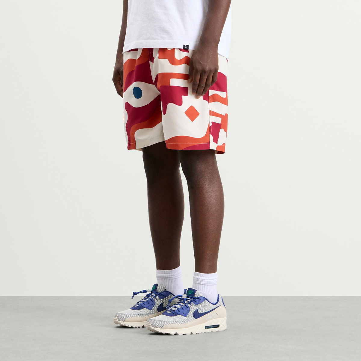 By Parra Men's Abstract Mountain Swim Shorts in Red