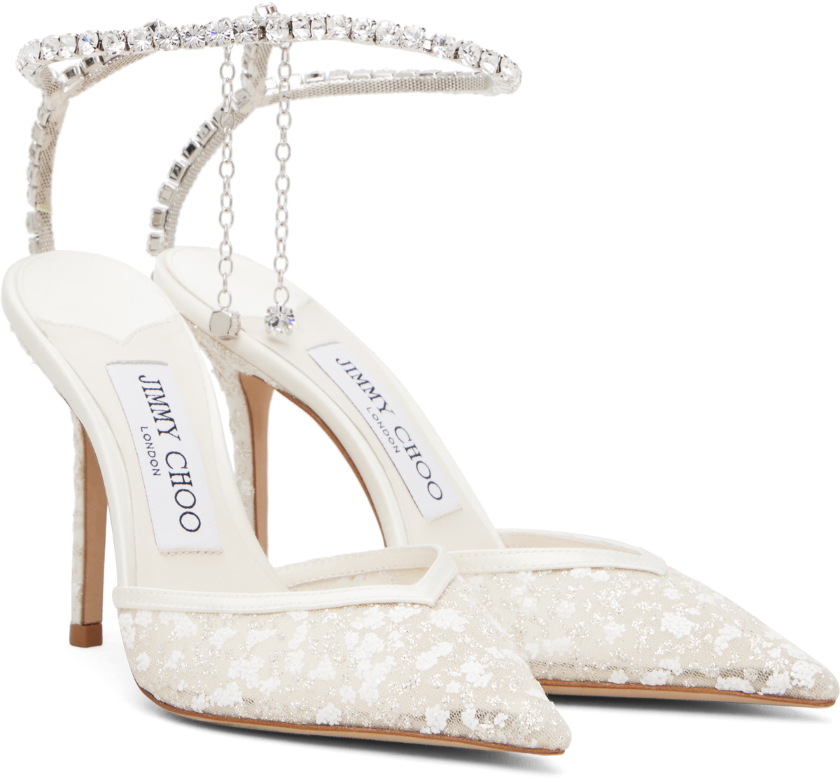 Jimmy Choo Off-White Saeda 100 Heels
