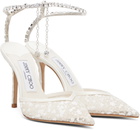 Jimmy Choo Off-White Saeda 100 Heels