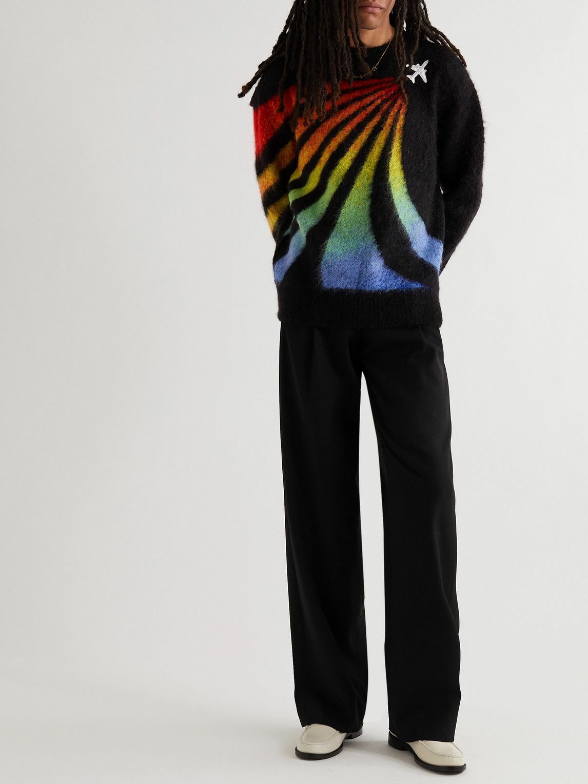 Misc Casablanca Casablanca Jacquard Monogram Knit Sweater in Multicolor Mohair