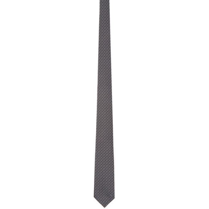 Photo: Gucci Black and Grey Silk Horsebit Tie
