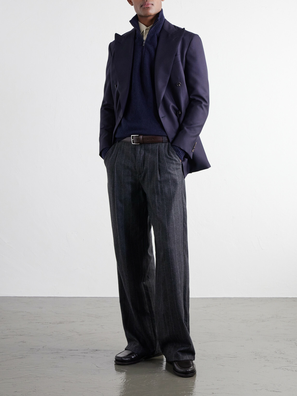 Thom Sweeney - Cashmere Half-Zip Sweater - Blue