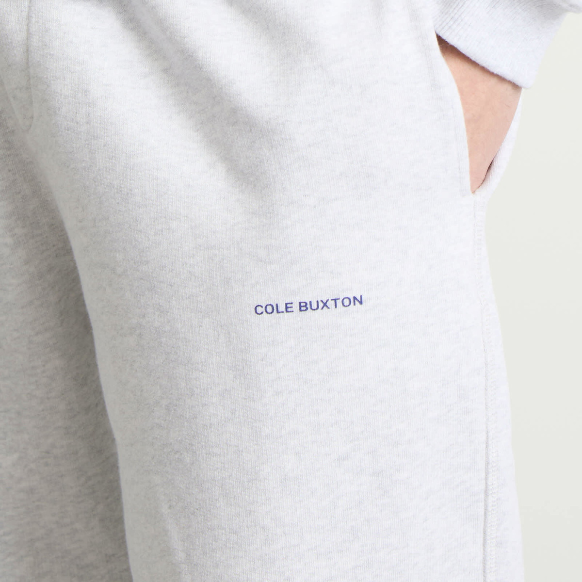 Cole Buxton Men's Mini Logo Sweatpants in Light Grey Marl