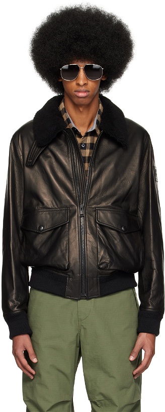 Photo: Belstaff Black Chart Leather Jacket
