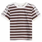 Adidas Women's Striped Terry T-Shirt in Multicolor/Crystal Sky