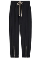 Rick Owens Tectual Tapered-leg Crepe Trousers Black