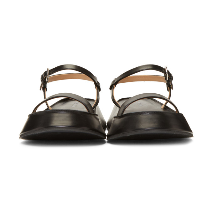 【Jil Sander】Platform Sandals Black Jil Sander Ruched Leather Platform Sandals In Black | ModeSens