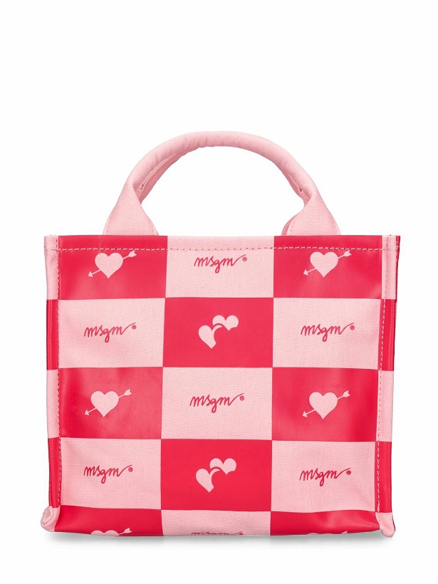 Photo: MSGM - Printed Cotton Top Handle Bag