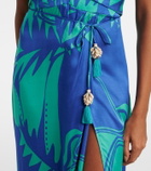 Poupette St Barth Collina printed strapless midi dress