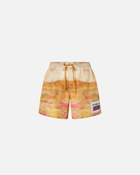 Pinko Printed Technical Shorts With Label Multi. Beige/Pink