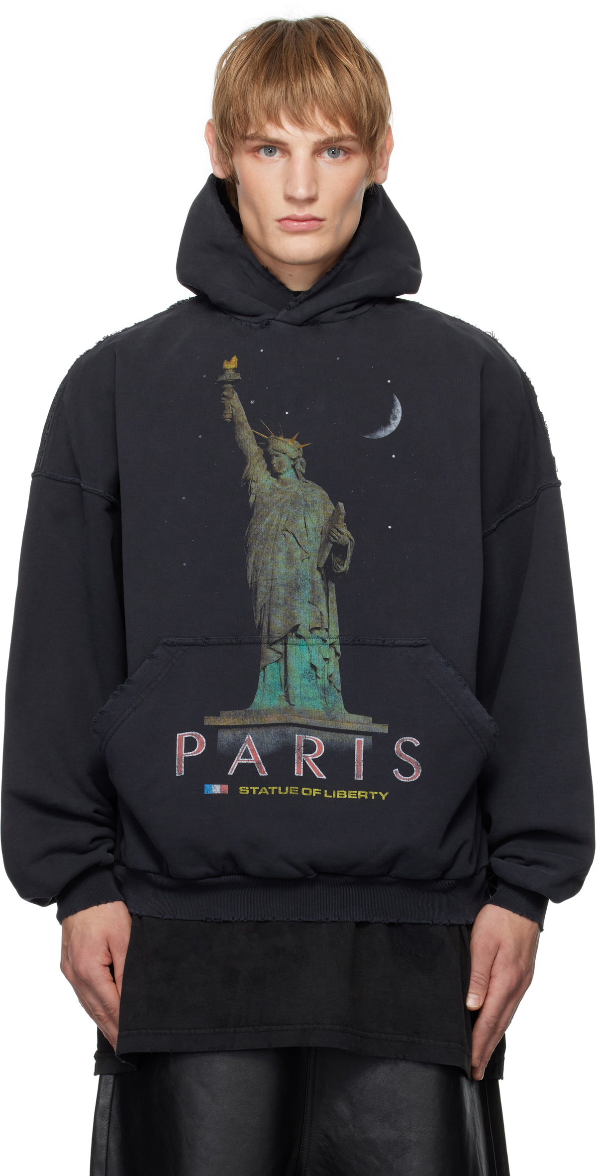 Balenciaga Black 'Paris' Liberty Hoodie Balenciaga