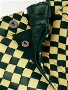 Bottega Veneta - Straight-Leg Two-Tone Intrecciato Leather Trousers - Green