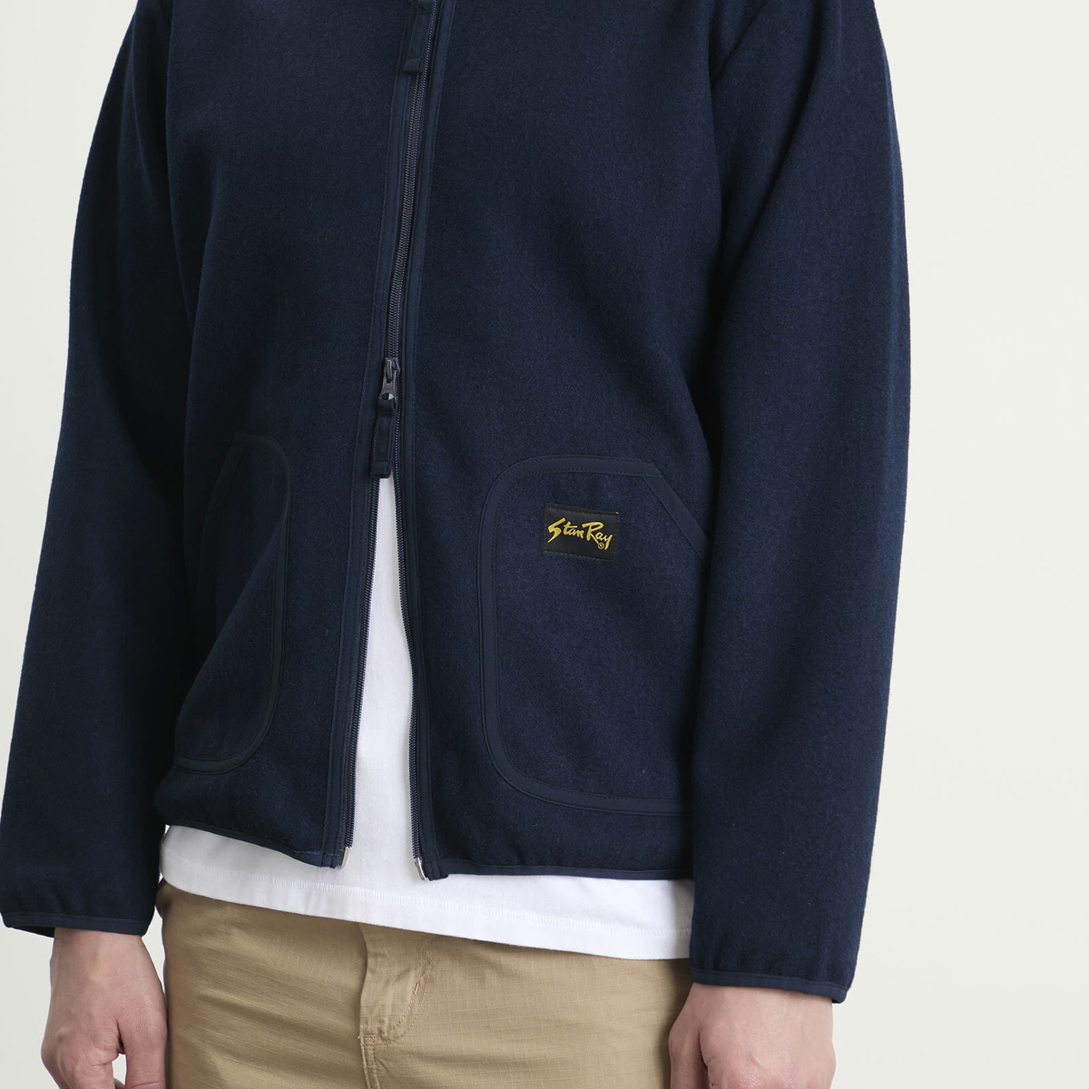 Stan Ray Men's Wool Fleece Cardigan in Navy Heather