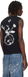 Ann Demeulemeester Black Ysewijn 'Eternal Roses' Tank Top