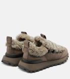 Brunello Cucinelli Monili shearling-trimmed suede sneakers