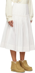 Story mfg. White Cardamine Midi Skirt
