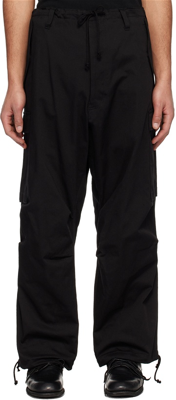 Photo: Y's For Men Black Drawstring Cargo Pants
