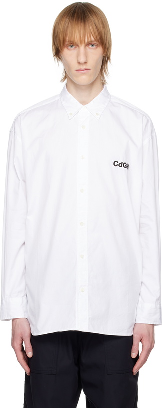 Photo: Comme des Garçons Homme White Embroidered Shirt