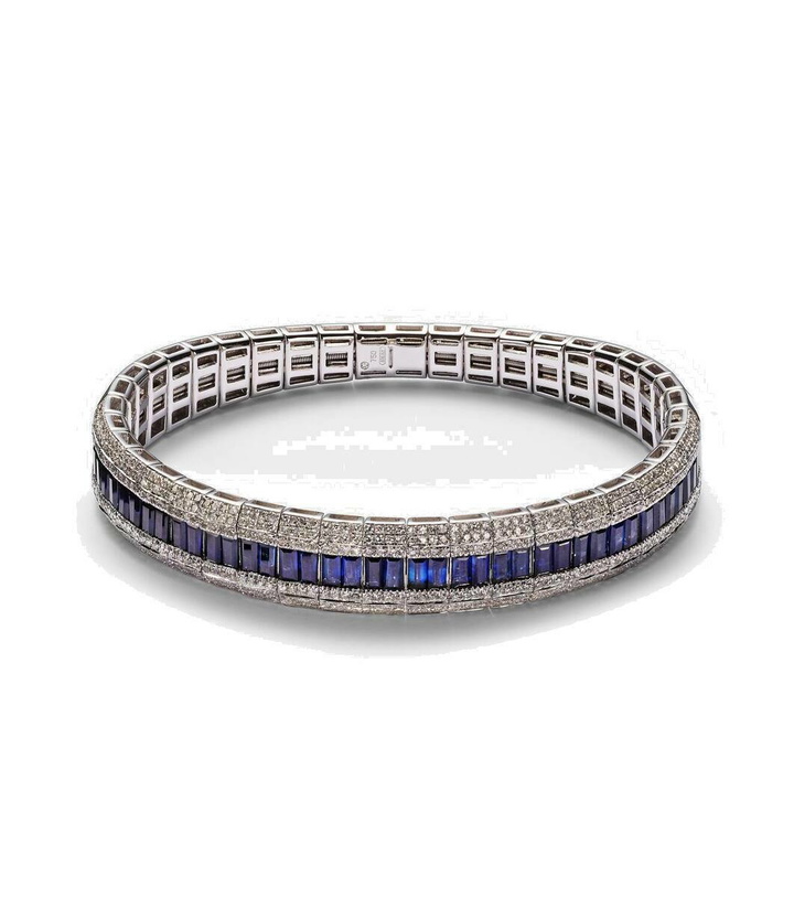 Photo: Shay Jewelry Diamond Pave Scales Stretch 18kt white gold bracelet with sapphires and diamonds