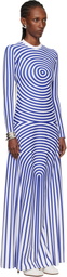Jean Paul Gaultier White & Blue 'The Long Target' Maxi Dress