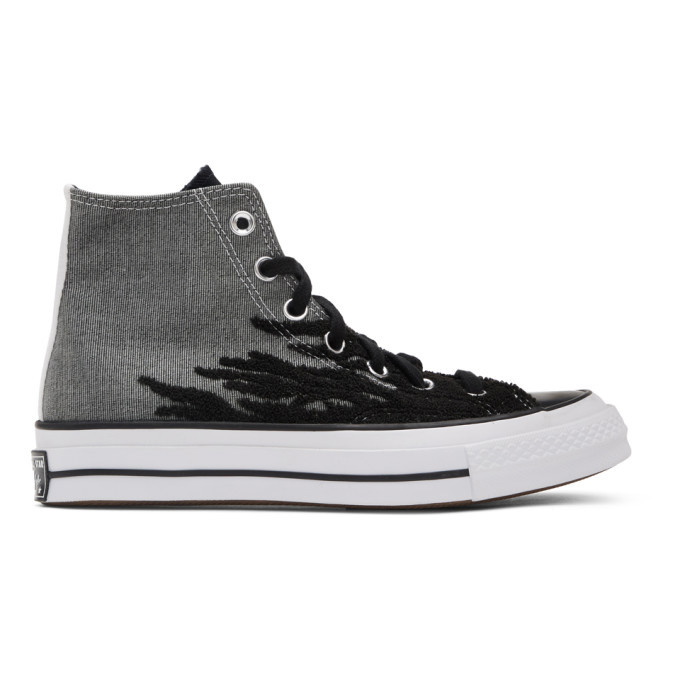 Photo: Converse Grey and Black Elevated Chuck 70 High Sneakers