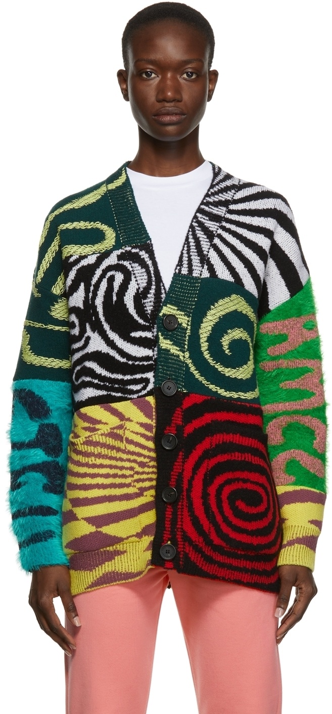 + Ed Curtis patchwork jacquard-knit wool sweater