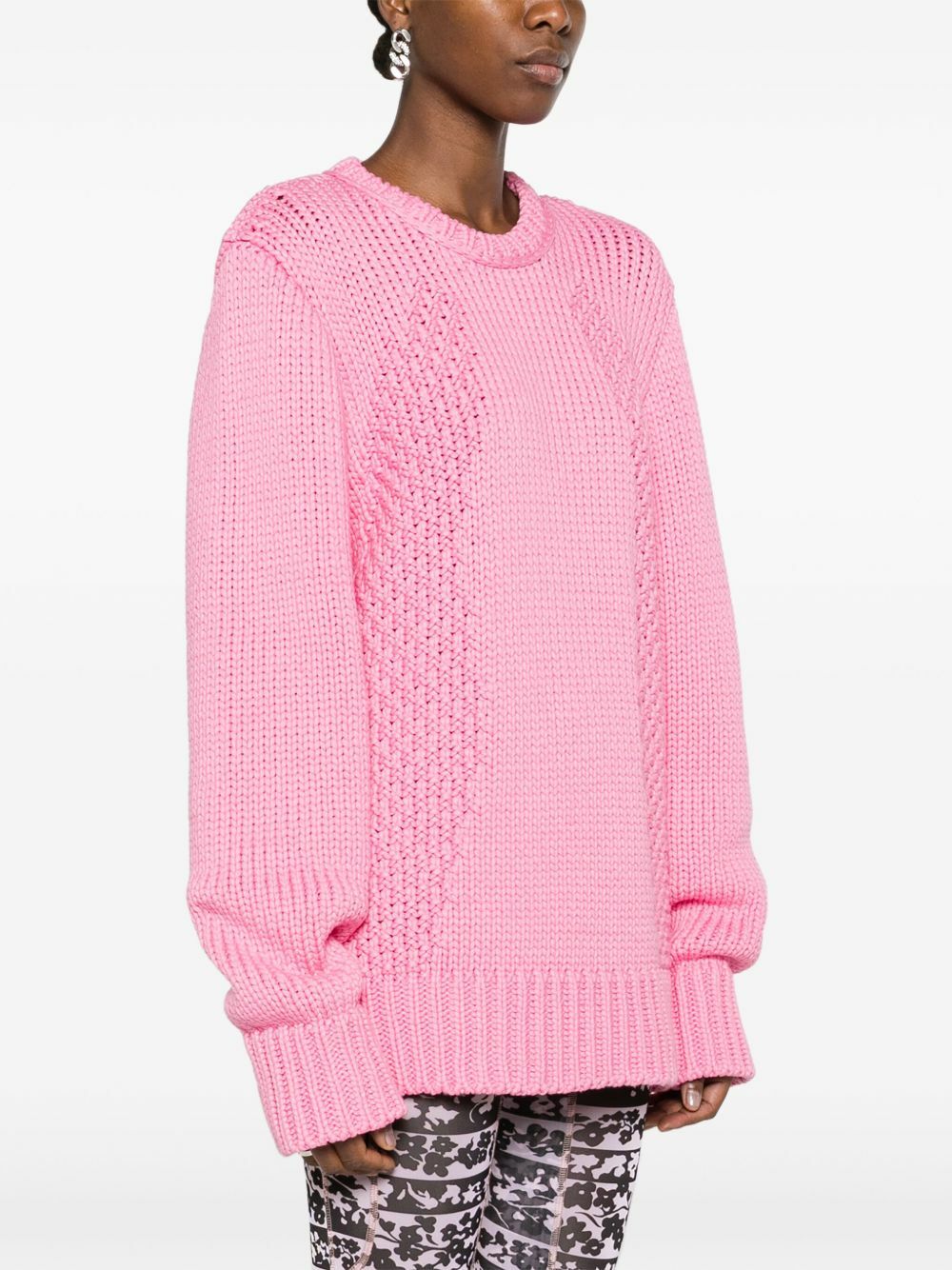 Marine Serre Pink Chunky Knit Sweater Marine Serre